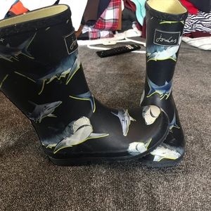 Joules shark rain boots